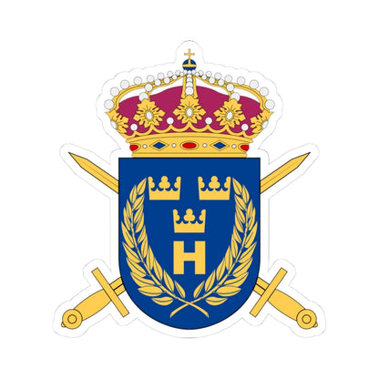 Hemvärnets stridsskola vapen (Sweden) (Coat of Arms) STICKER Vinyl Kiss-Cut Decal 3 Inch White - The Sticker Space