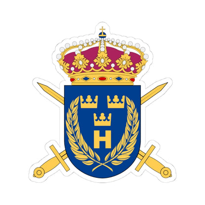 Hemvärnets stridsskola vapen (Sweden) (Coat of Arms) STICKER Vinyl Kiss-Cut Decal 4 Inch White - The Sticker Space