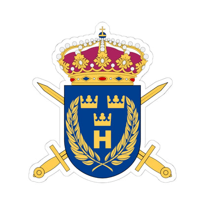 Hemvärnets stridsskola vapen (Sweden) (Coat of Arms) STICKER Vinyl Kiss-Cut Decal 6 Inch White - The Sticker Space