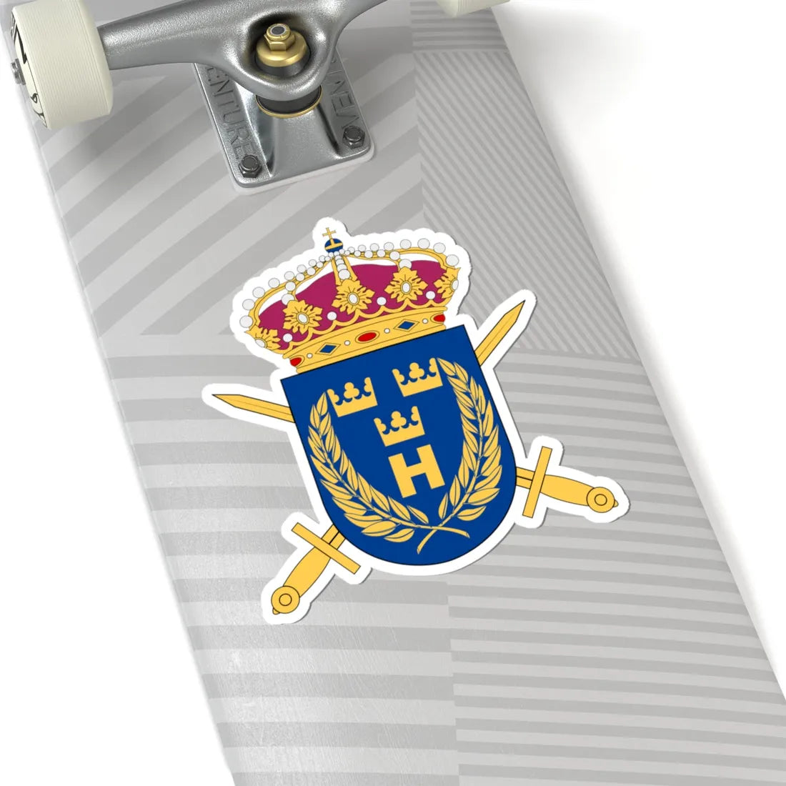 Hemvärnets stridsskola vapen (Sweden) (Coat of Arms) STICKER Vinyl Kiss-Cut Decal - The Sticker Space