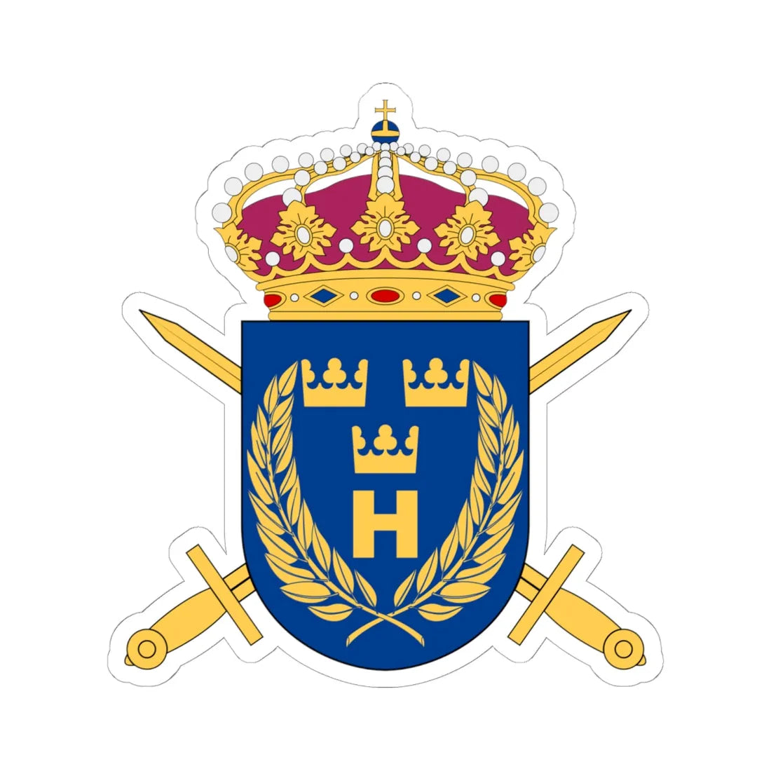 Hemvärnets stridsskola vapen (Sweden) (Coat of Arms) STICKER Vinyl Kiss-Cut Decal - The Sticker Space