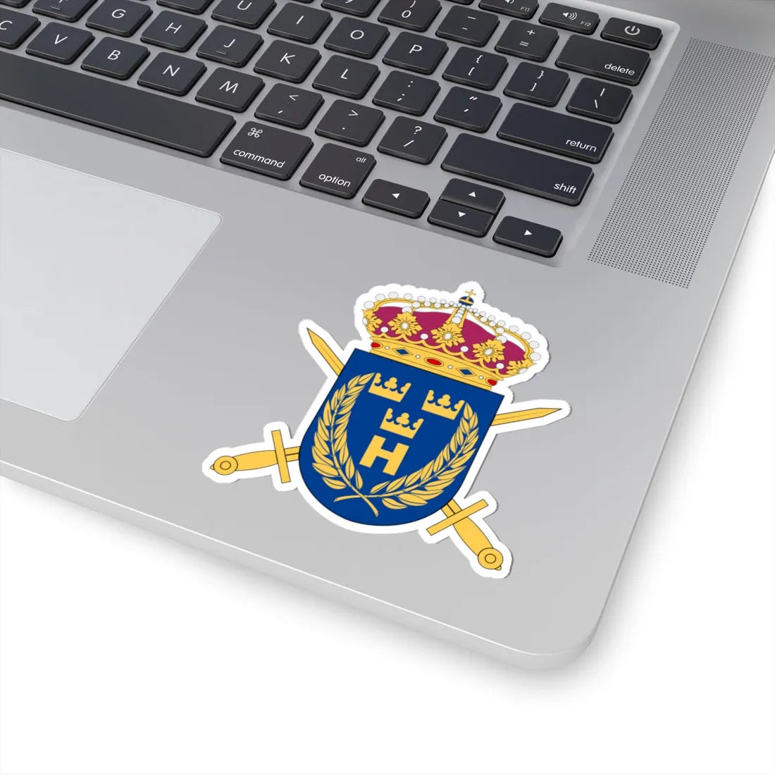 Hemvärnets stridsskola vapen (Sweden) (Coat of Arms) STICKER Vinyl Kiss-Cut Decal - The Sticker Space