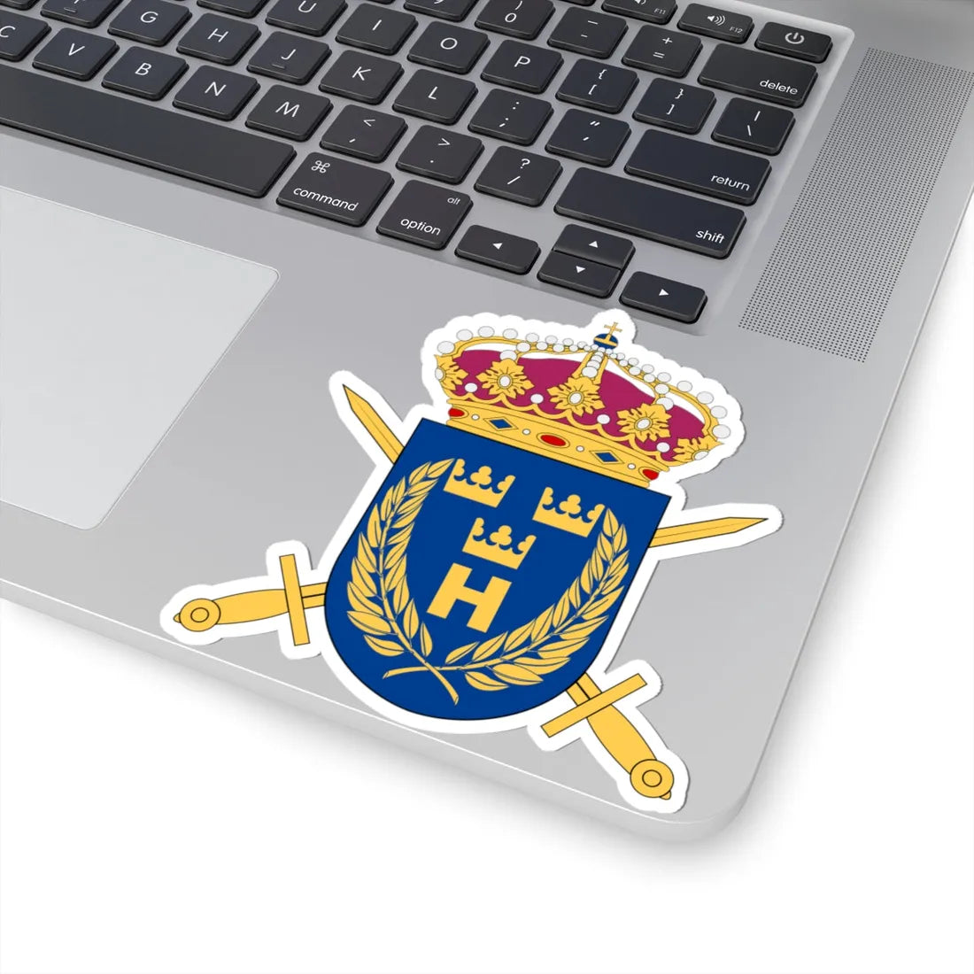 Hemvärnets stridsskola vapen (Sweden) (Coat of Arms) STICKER Vinyl Kiss-Cut Decal - The Sticker Space
