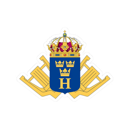Hemvärnsmusiken vapen (Sweden) (Coat of Arms) STICKER Vinyl Kiss-Cut Decal 2 Inch White - The Sticker Space