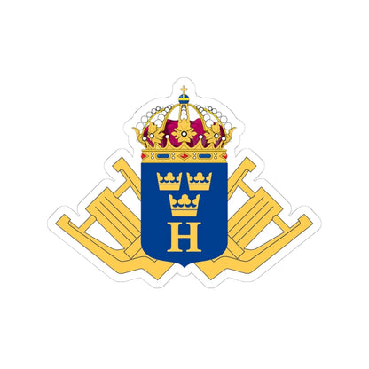 Hemvärnsmusiken vapen (Sweden) (Coat of Arms) STICKER Vinyl Kiss-Cut Decal 4 Inch White - The Sticker Space