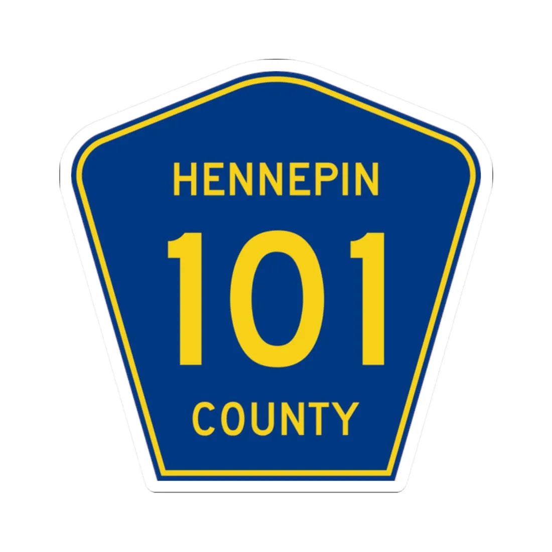 Hennepin County 101 (Minnesota) (Road Sign) STICKER Vinyl Kiss-Cut Decal 2 Inch White - The Sticker Space