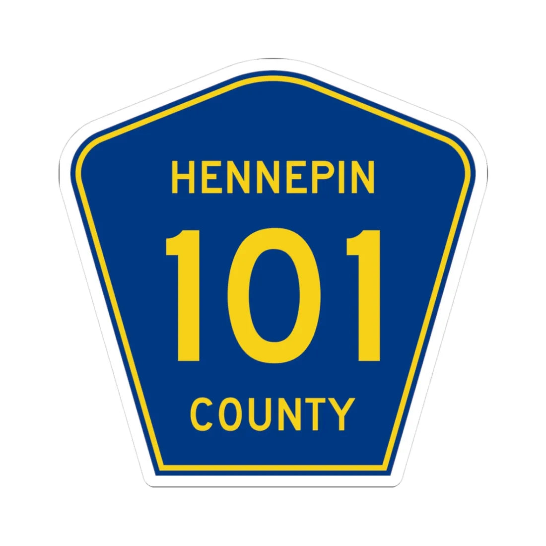 Hennepin County 101 (Minnesota) (Road Sign) STICKER Vinyl Kiss-Cut Decal 3 Inch White - The Sticker Space