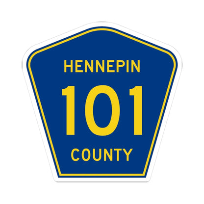 Hennepin County 101 (Minnesota) (Road Sign) STICKER Vinyl Kiss-Cut Decal 3 Inch White - The Sticker Space