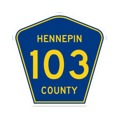 Hennepin County 103 (Minnesota) (Road Sign) STICKER Vinyl Kiss-Cut Decal 2 Inch White - The Sticker Space