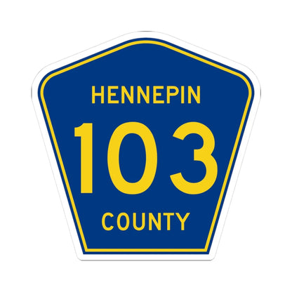 Hennepin County 103 (Minnesota) (Road Sign) STICKER Vinyl Kiss-Cut Decal 3 Inch White - The Sticker Space