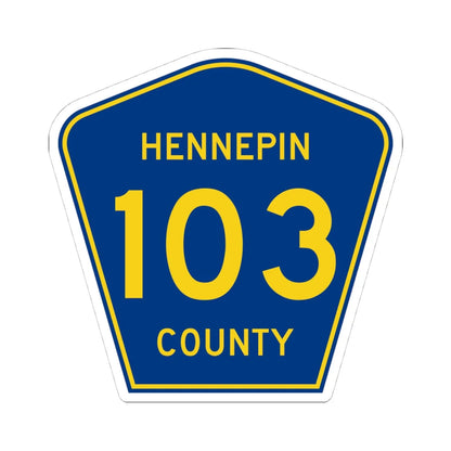 Hennepin County 103 (Minnesota) (Road Sign) STICKER Vinyl Kiss-Cut Decal 4 Inch White - The Sticker Space