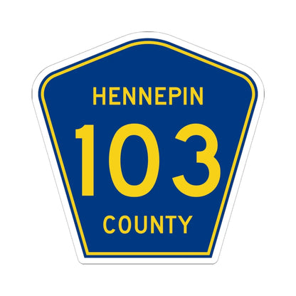 Hennepin County 103 (Minnesota) (Road Sign) STICKER Vinyl Kiss-Cut Decal 6 Inch White - The Sticker Space