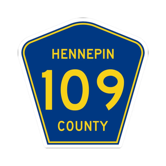 Hennepin County 109 (Minnesota) (Road Sign) STICKER Vinyl Kiss-Cut Decal 2 Inch White - The Sticker Space