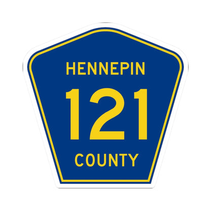 Hennepin County 121 (Minnesota) (Road Sign) STICKER Vinyl Kiss-Cut Decal 2 Inch White - The Sticker Space