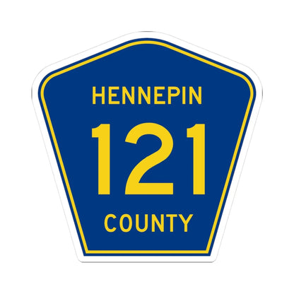 Hennepin County 121 (Minnesota) (Road Sign) STICKER Vinyl Kiss-Cut Decal 3 Inch White - The Sticker Space