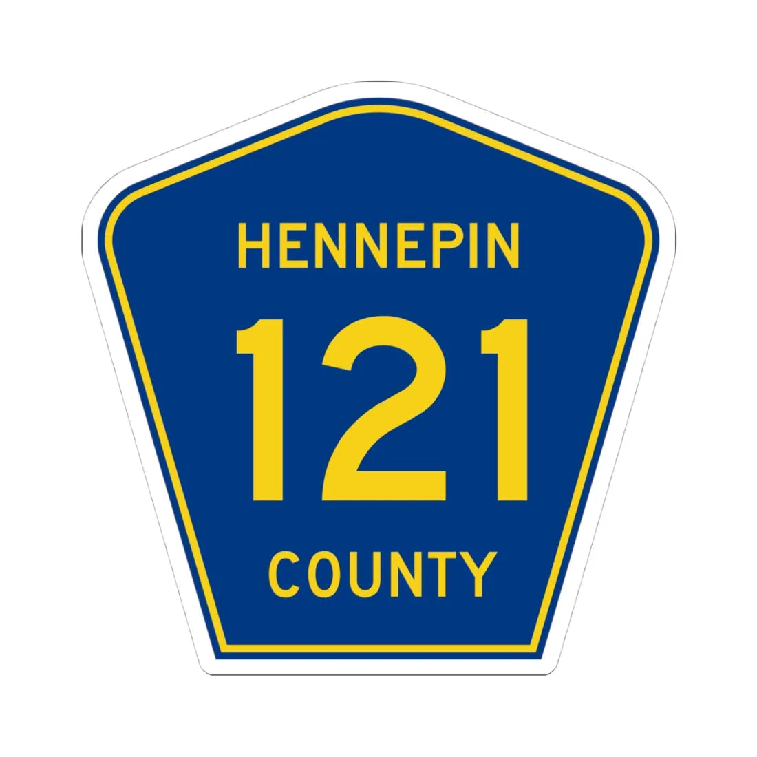 Hennepin County 121 (Minnesota) (Road Sign) STICKER Vinyl Kiss-Cut Decal 4 Inch White - The Sticker Space