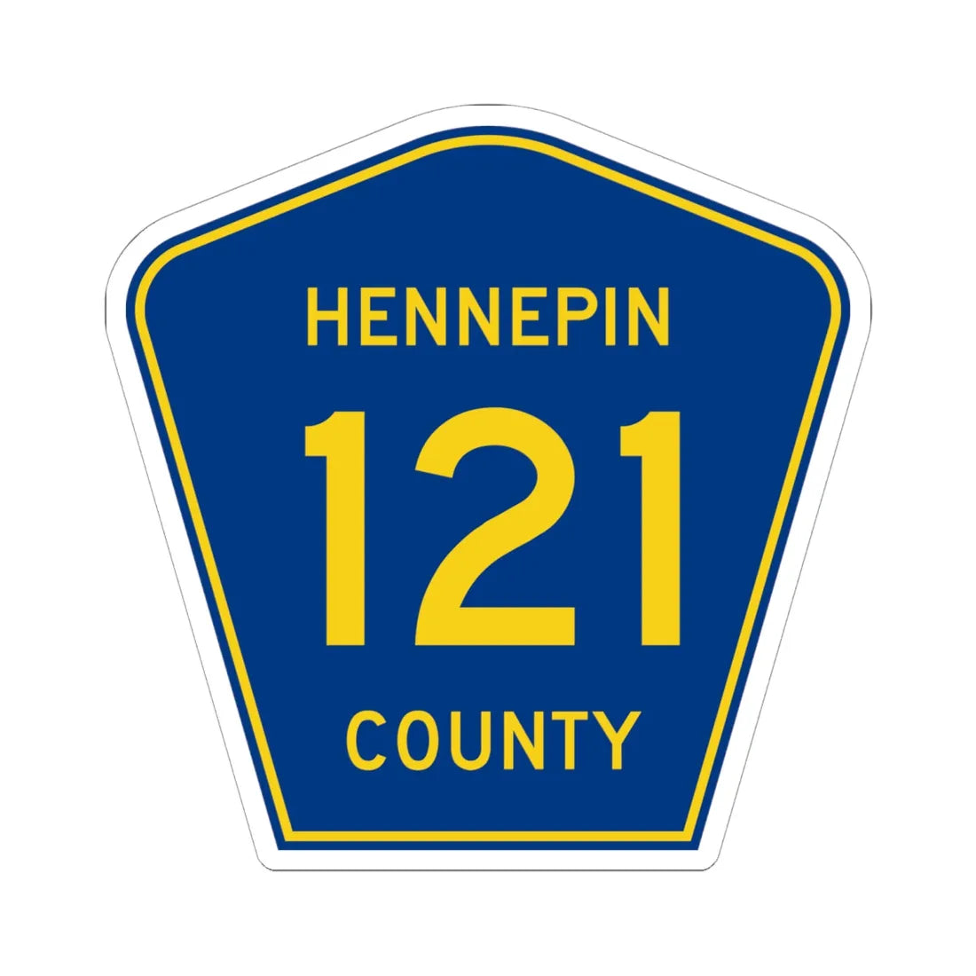 Hennepin County 121 (Minnesota) (Road Sign) STICKER Vinyl Kiss-Cut Decal 6 Inch White - The Sticker Space