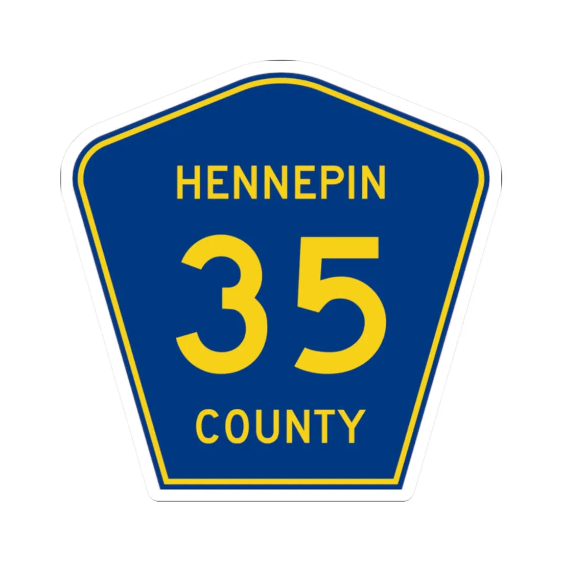 Hennepin County 35 (Minnesota) (Road Sign) STICKER Vinyl Kiss-Cut Decal 2 Inch White - The Sticker Space
