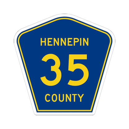 Hennepin County 35 (Minnesota) (Road Sign) STICKER Vinyl Kiss-Cut Decal 6 Inch White - The Sticker Space