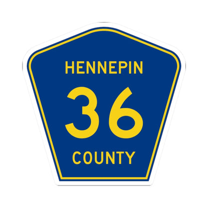Hennepin County 36 (Minnesota) (Road Sign) STICKER Vinyl Kiss-Cut Decal 2 Inch White - The Sticker Space