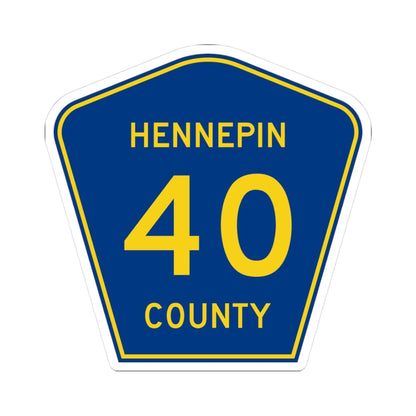 Hennepin County 40 (Minnesota) (Road Sign) STICKER Vinyl Kiss-Cut Decal 3 Inch White - The Sticker Space