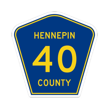 Hennepin County 40 (Minnesota) (Road Sign) STICKER Vinyl Kiss-Cut Decal 4 Inch White - The Sticker Space