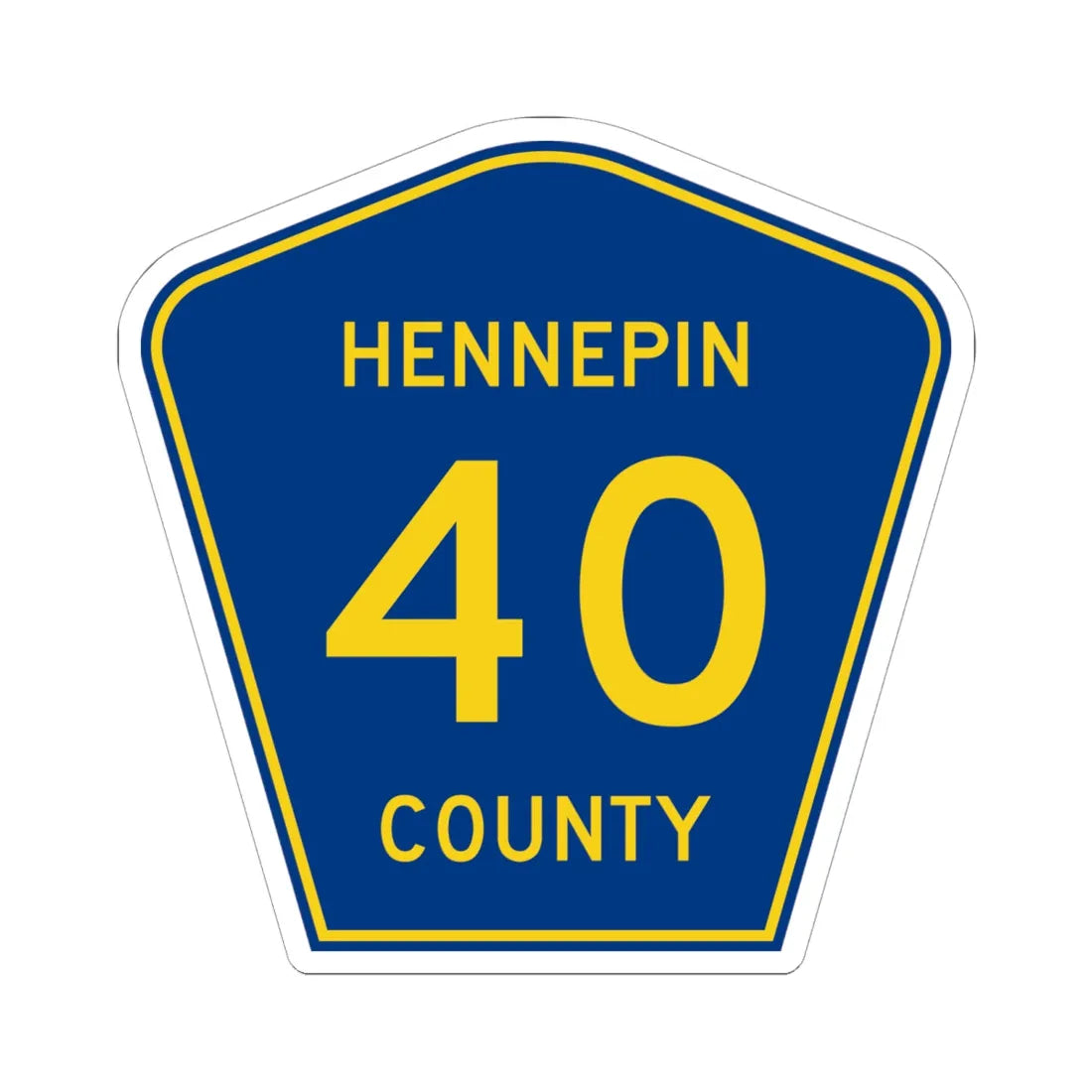 Hennepin County 40 (Minnesota) (Road Sign) STICKER Vinyl Kiss-Cut Decal 6 Inch White - The Sticker Space