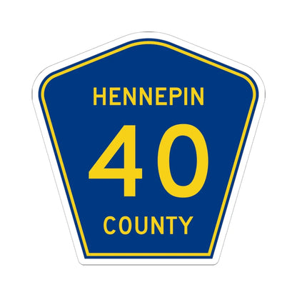 Hennepin County 40 (Minnesota) (Road Sign) STICKER Vinyl Kiss-Cut Decal 6 Inch White - The Sticker Space