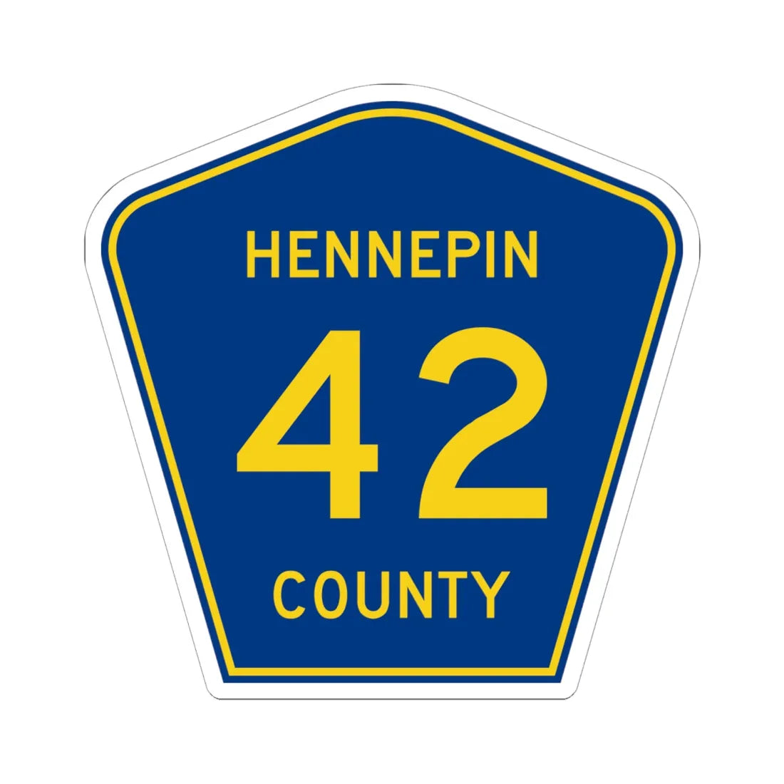 Hennepin County 42 (Minnesota) (Road Sign) STICKER Vinyl Kiss-Cut Decal 6 Inch White - The Sticker Space