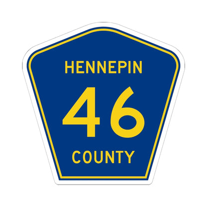 Hennepin County 46 (Minnesota) (Road Sign) STICKER Vinyl Kiss-Cut Decal 6 Inch White - The Sticker Space