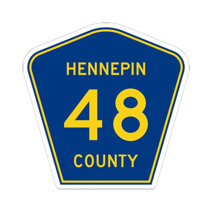 Hennepin County 48 (Minnesota) (Road Sign) STICKER Vinyl Kiss-Cut Decal 6 Inch White - The Sticker Space