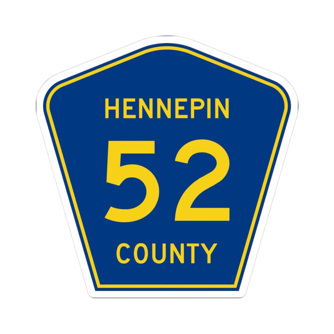 Hennepin County 52 (Minnesota) (Road Sign) STICKER Vinyl Kiss-Cut Decal 3 Inch White - The Sticker Space