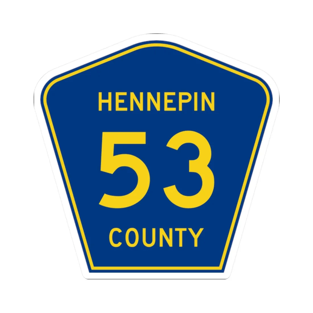 Hennepin County 53 (Minnesota) (Road Sign) STICKER Vinyl Kiss-Cut Decal 2 Inch White - The Sticker Space