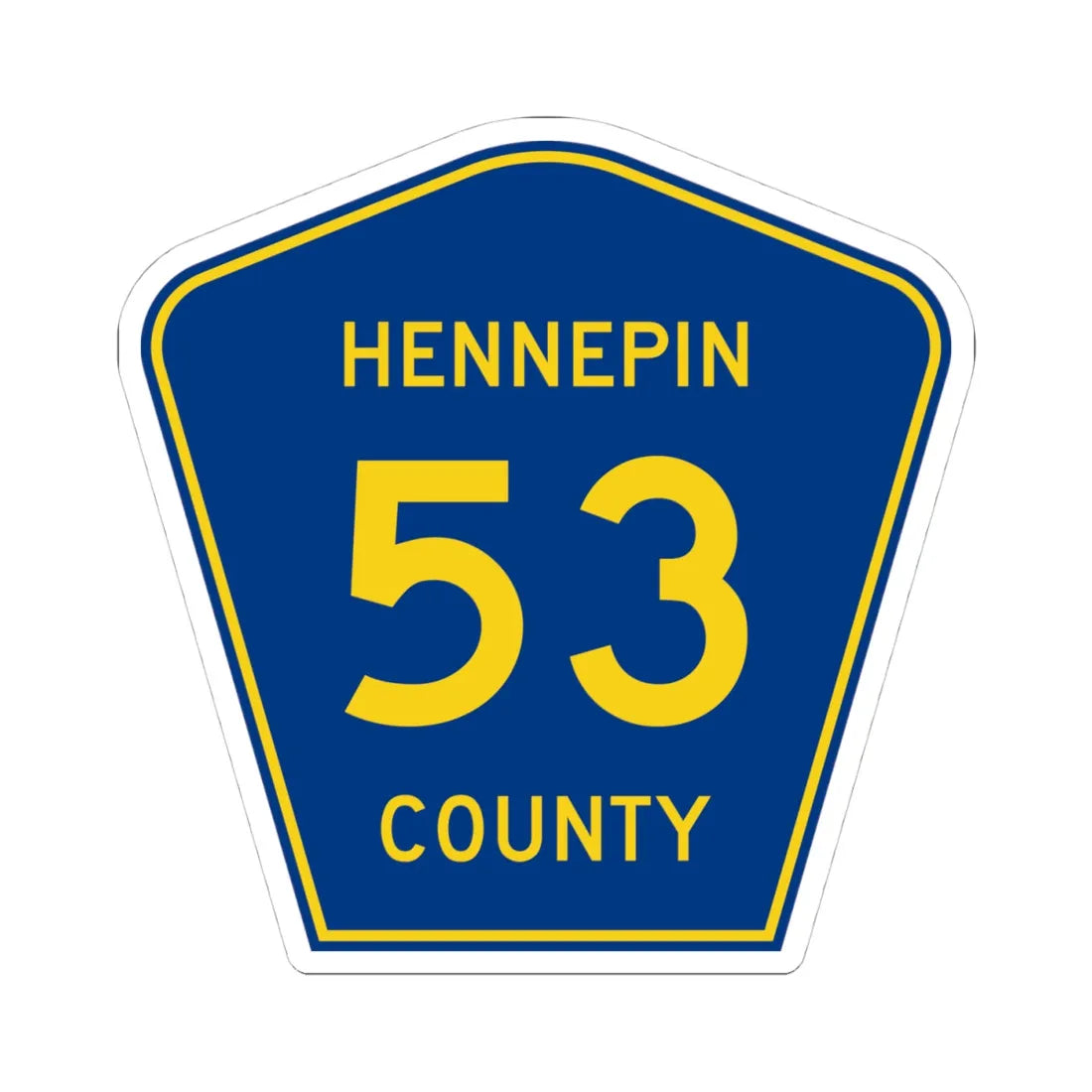 Hennepin County 53 (Minnesota) (Road Sign) STICKER Vinyl Kiss-Cut Decal 4 Inch White - The Sticker Space