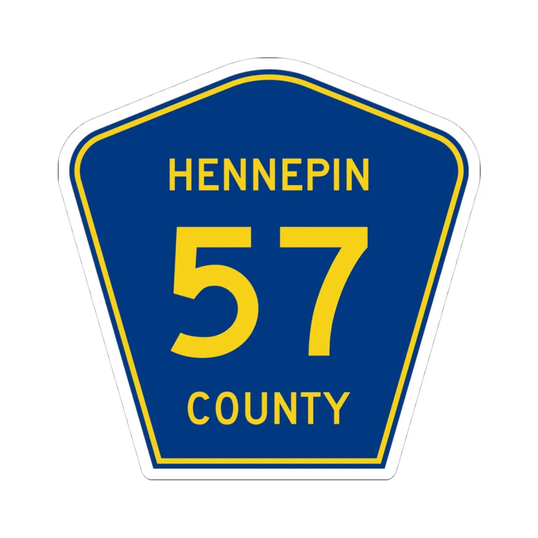 Hennepin County 57 (Minnesota) (Road Sign) STICKER Vinyl Kiss-Cut Decal 4 Inch White - The Sticker Space