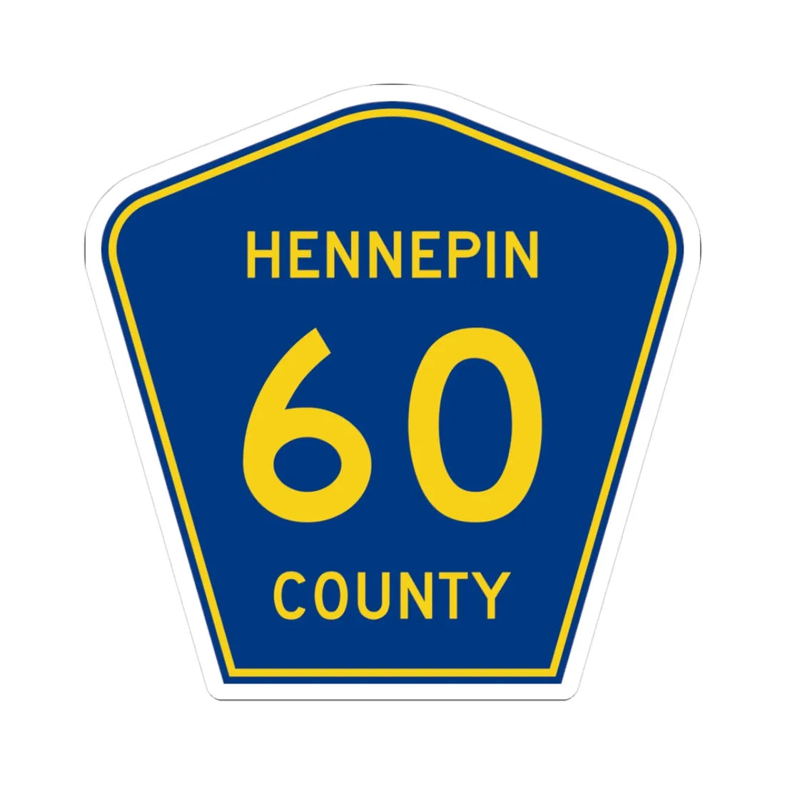 Hennepin County 60 (Minnesota) (Road Sign) STICKER Vinyl Kiss-Cut Decal 3 Inch White - The Sticker Space