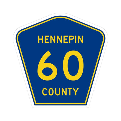 Hennepin County 60 (Minnesota) (Road Sign) STICKER Vinyl Kiss-Cut Decal 3 Inch White - The Sticker Space