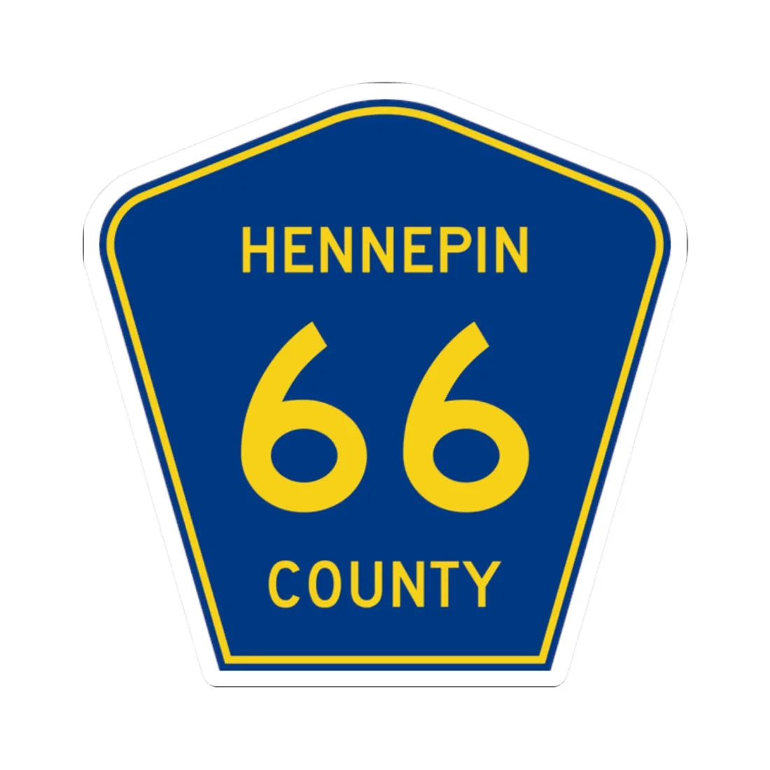 Hennepin County 66 (Minnesota) (Road Sign) STICKER Vinyl Kiss-Cut Decal 2 Inch White - The Sticker Space