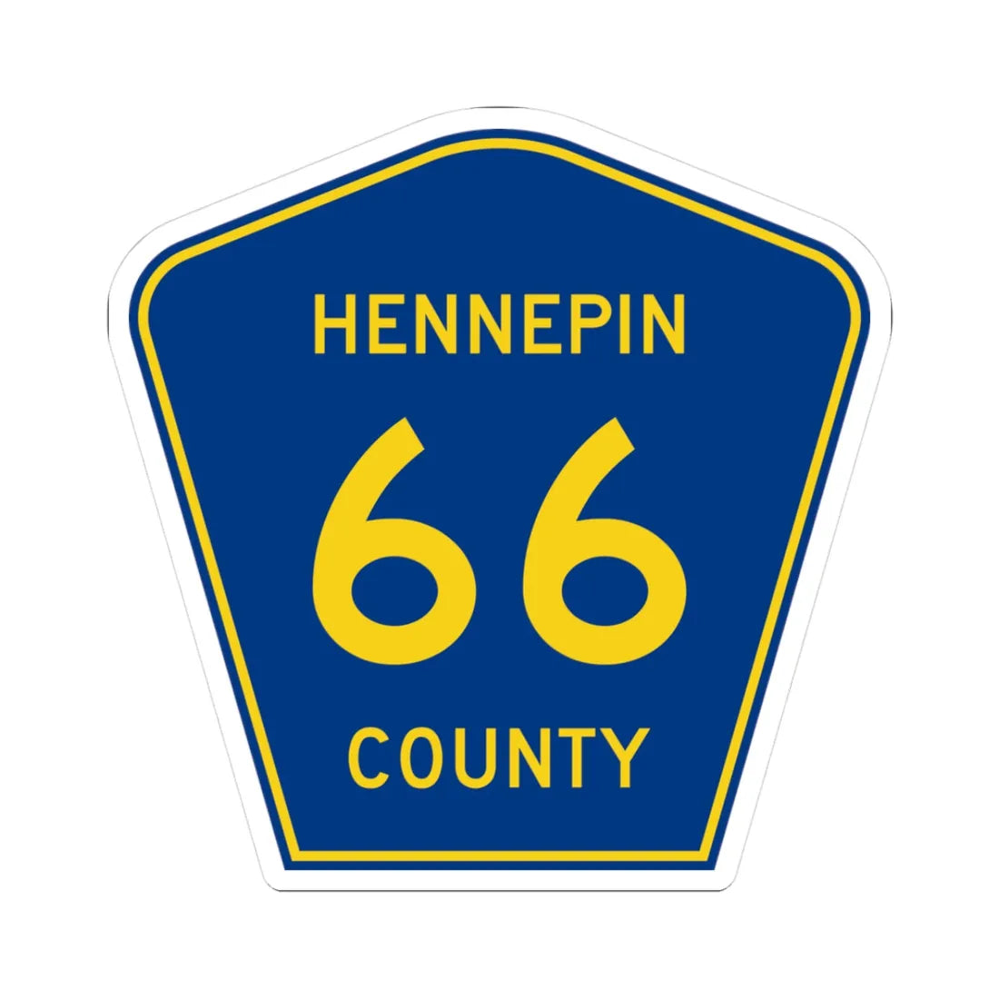 Hennepin County 66 (Minnesota) (Road Sign) STICKER Vinyl Kiss-Cut Decal 3 Inch White - The Sticker Space