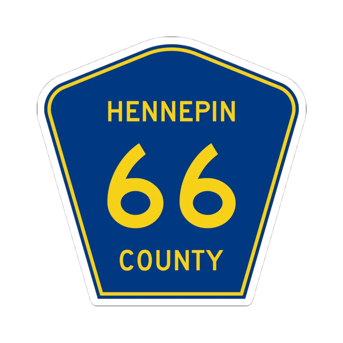 Hennepin County 66 (Minnesota) (Road Sign) STICKER Vinyl Kiss-Cut Decal 4 Inch White - The Sticker Space