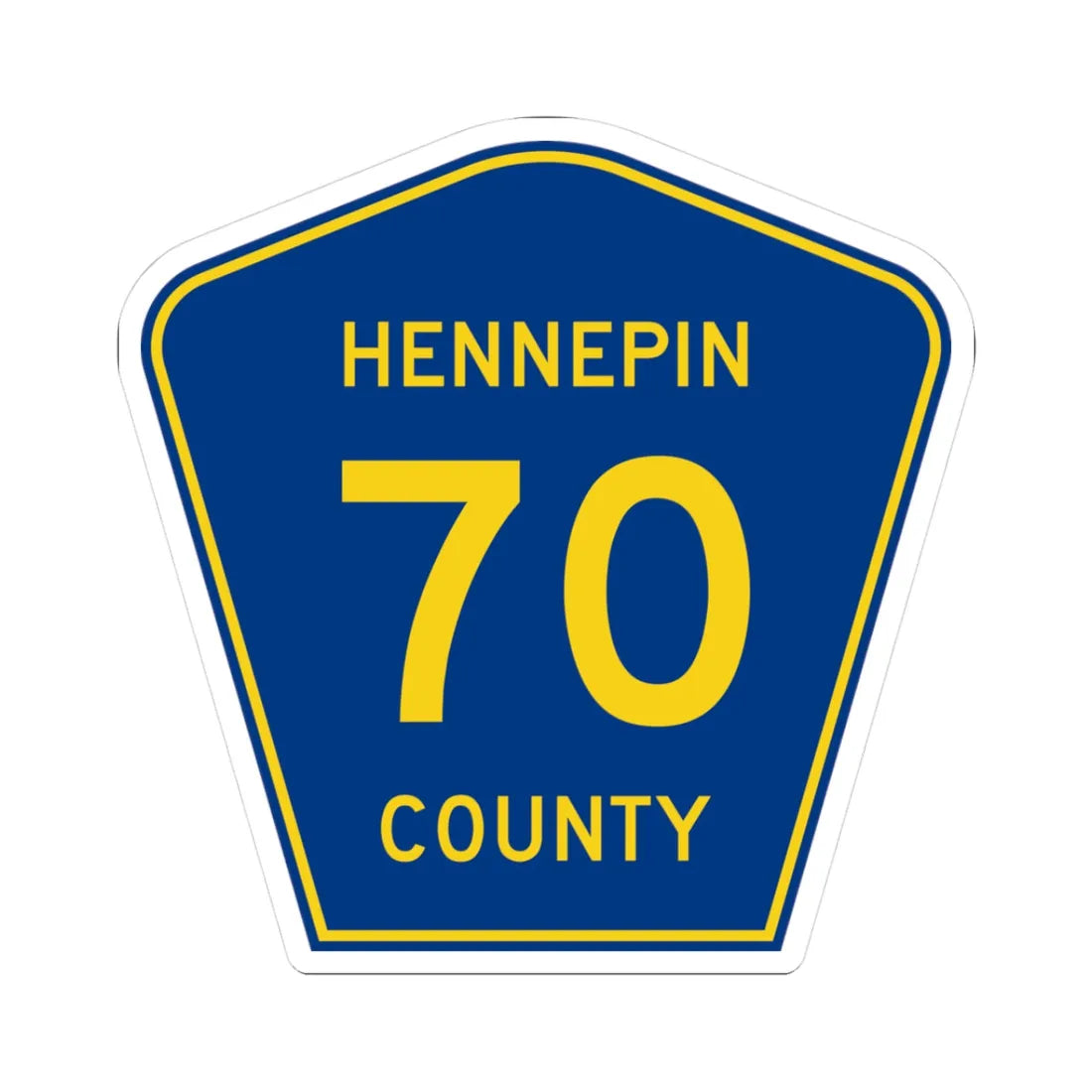 Hennepin County 70 (Minnesota) (Road Sign) STICKER Vinyl Kiss-Cut Decal 3 Inch White - The Sticker Space