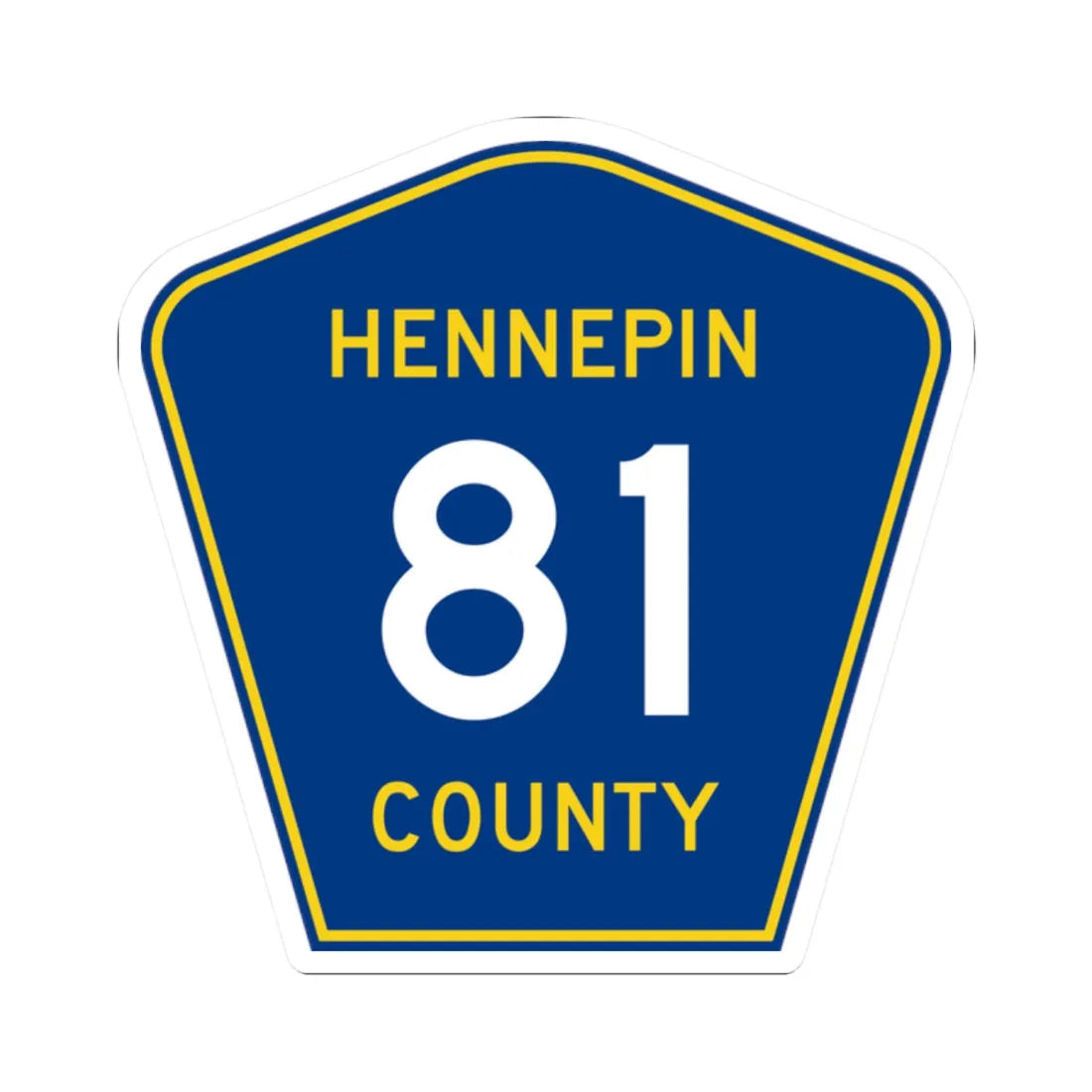 Hennepin County 81 (Minnesota) (Road Sign) STICKER Vinyl Kiss-Cut Decal 2 Inch White - The Sticker Space