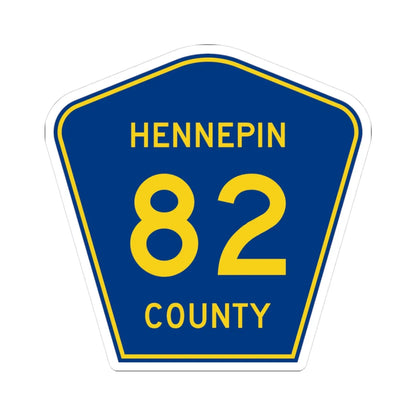 Hennepin County 82 (Minnesota) (Road Sign) STICKER Vinyl Kiss-Cut Decal 3 Inch White - The Sticker Space