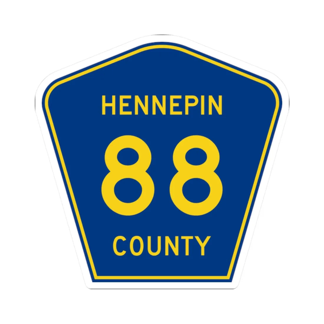 Hennepin County 88 (Minnesota) (Road Sign) STICKER Vinyl Kiss-Cut Decal 2 Inch White - The Sticker Space