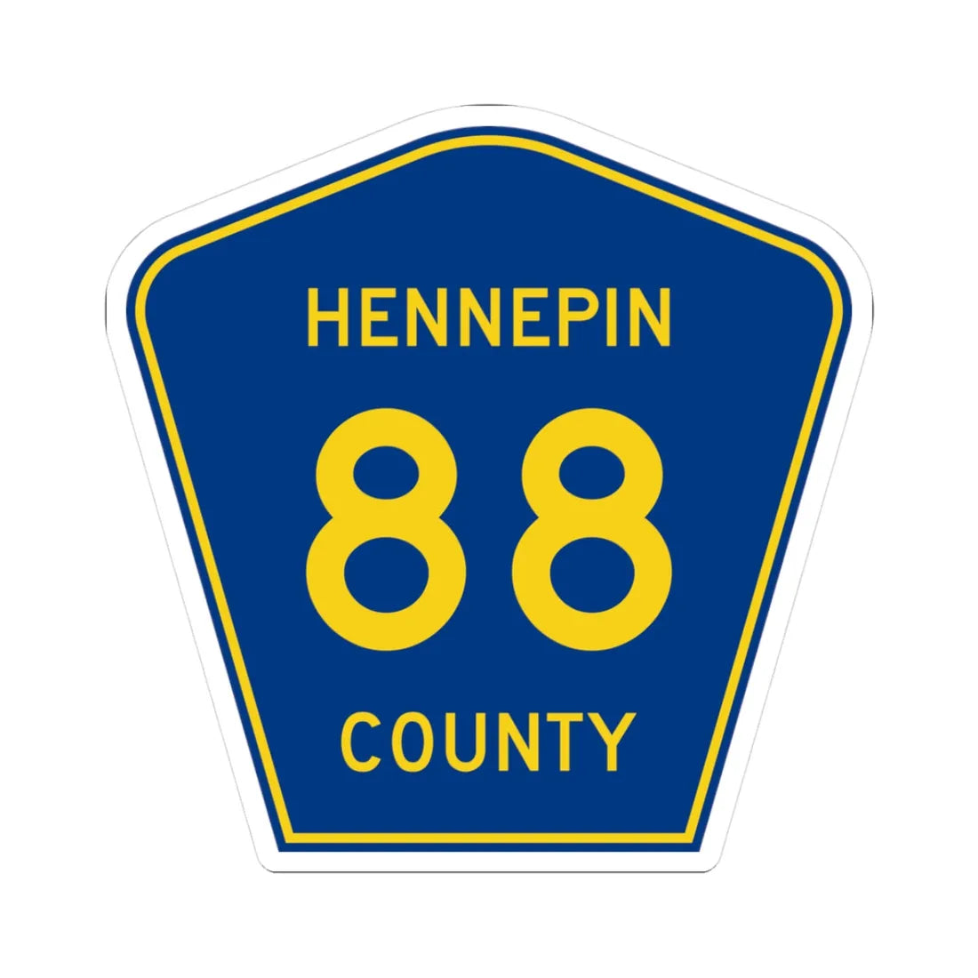 Hennepin County 88 (Minnesota) (Road Sign) STICKER Vinyl Kiss-Cut Decal 3 Inch White - The Sticker Space