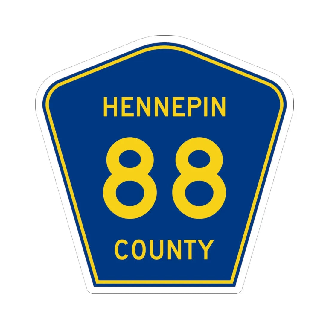Hennepin County 88 (Minnesota) (Road Sign) STICKER Vinyl Kiss-Cut Decal 4 Inch White - The Sticker Space