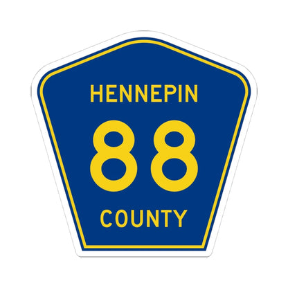 Hennepin County 88 (Minnesota) (Road Sign) STICKER Vinyl Kiss-Cut Decal 4 Inch White - The Sticker Space