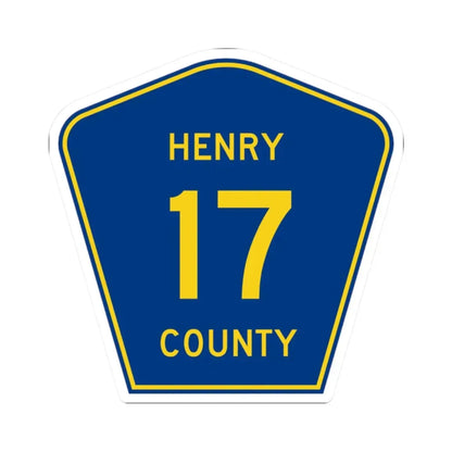 Henry County 17 (Illinois) (Road Sign) STICKER Vinyl Kiss-Cut Decal 2 Inch White - The Sticker Space