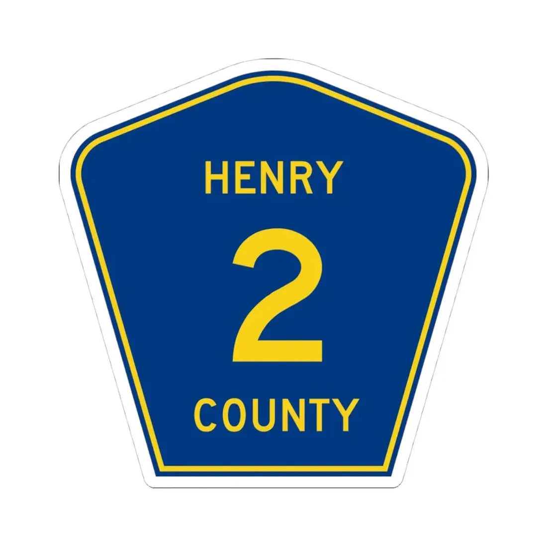Henry County 2 (Illinois) (Road Sign) STICKER Vinyl Kiss-Cut Decal 4 Inch White - The Sticker Space