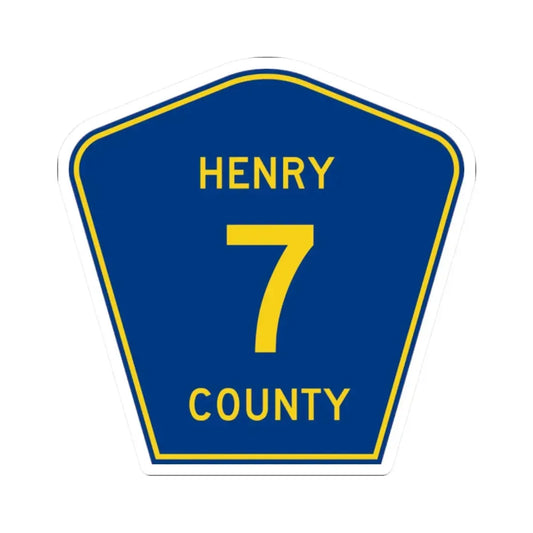Henry County 7 (Illinois) (Road Sign) STICKER Vinyl Kiss-Cut Decal 2 Inch White - The Sticker Space